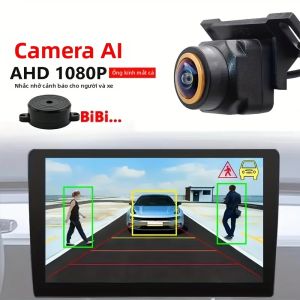 Camera Thông Minh AI Cho Ô Tô 1080P AHD Ống Kính Mắt Cá Góc Rộng Cảnh Báo Vật Cản Hiển Thị Khoảng Cách Quan Sát Phía Trước Phía Sau Bên Trái Bên Phải Hỗ Trợ Lùi Xe