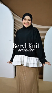 Siselyo Beryl Knit Oversize Tops Atasan Lengan Panjang Wanita Oversize Atasan Fit To Big Size