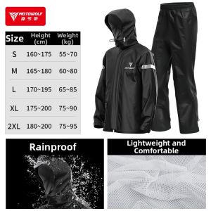 Motowolf | Rainproof Waterproof Jacket and Pants Set Lightweight