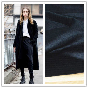 Daily Use Soft Comfortable Black Short Fleece Plaid Cashmere Wool Fabric for Coat Dress Skirt European Style Geometric Pattern