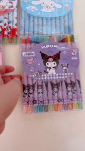 12 PCS Twistable Rolling Crayon Best Gifts For Kids Drawing Supplies Cute Character