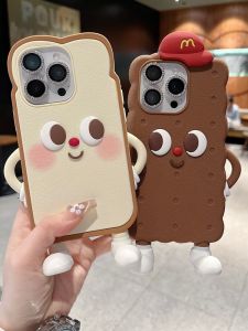 Full Coverage  Series 16 15 pro 14 pro Max Cute Fun Waist Bracelet Cookie Protective Case Anti-Fall Popular Internet Red