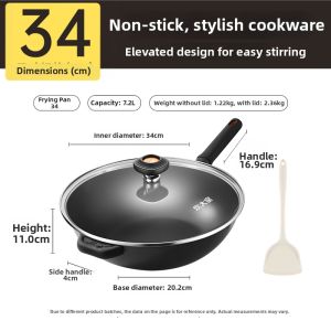 COOKER KING | Non-Stick Frying Pan with Oil-Collecting Feature for Gas and Induction Stoves