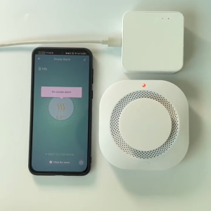 Tuya เซ็นเซอร์ตรวจจับควัน Wi-Fi พร้อมลำโพงแบบใส่ถ่าน (9V) แจ้งเตือนเข้าแอป สร้างเงื่อนไขได้-Smoke Detector