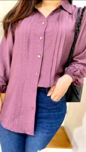 PROMO...! Kemeja wanita crinkle atasan wanita polos opnaisel lengan panjang terbaru kekinian