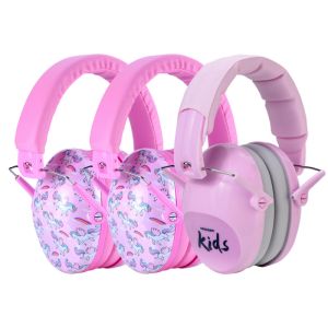 PROHEAR Pink Kids Earmuffs Passive Noise Reduction Ear Protection for Children Autism Cartoon Print Ear Muffs Hearing Protectors