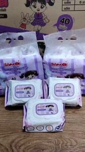 กระดาษทิชู่เปียก เเบบหิ้ว 1 หิ้วมี 6 ห่อ กระดาษทิชชู่ ซาโนบิ SANOBI