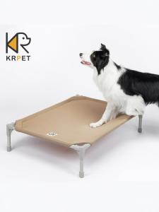 KRPET Pet Bed Dog Bed Warm Detachable Large Dog Bed Double Layer Metal Frame Support All Seasons Silicone Anti Slip Square Shape