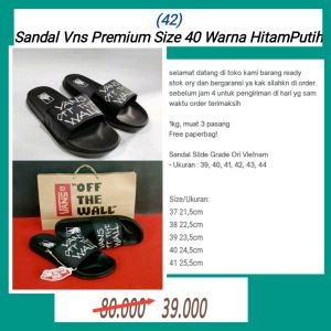 sandal vns premium size 40 warna hitamputih