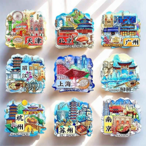 XIANXINGREN | Cartoon Wooden Fridge Magnet Commemorative Souvenir