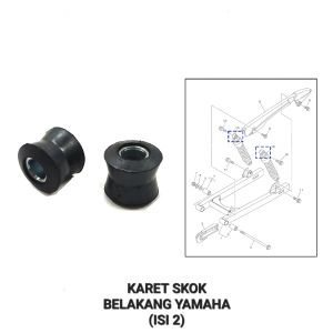 Karet Skok Belakang Yamaha + Bosh (Harga Per Set Isi 2) - Rubber Seat Dandang Dudukan Bracket Pangkon Shock Sok Belakang Yamaha Bebek V80 V75 V50 U5 U7 Alfa F1Z FIZ Force 1 Jupiter Vega Lama Vega R Champ Sigma Crypton