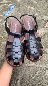 Sandal Wedges Wanita Terbaru Selop Motif Tali Belakang Kekinian Fashion Simpel Empuk