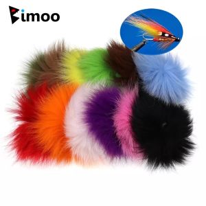 2~12PCS Arctic Fox Polar Tail Fur Hair for Fly Tying Streamer Bait Trout Salmon Steelhead Flies Fine Fiber Fly Tying Materials