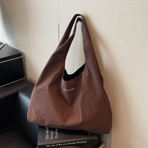 Casual Canvas Tote Bag Womens Commuter Bag Large Capacity Single Shoulder Bag for Outing Youth Fashion Korean Style 2025 New