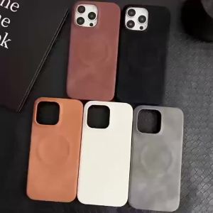 Leather Sheepskin Magnetic Phone Case for Samsung Galaxy S26 S25 S23 S24 Ultra 26Ultra for Magsafe for Mac Safe Shockproof Cover