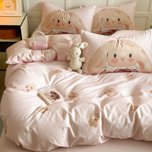 Thickened Pure Cotton Cartoon Bedding Set Childrens Duvet Cover Sheet Three-Piece Set Soft Digital Printing Bedding Collection