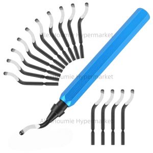 Deburring Tool Set with 15 High Speed Steel Swivel Blades Burr Removal Reamer Tool for Metal Resin Copper Plastic PVC 3D Print