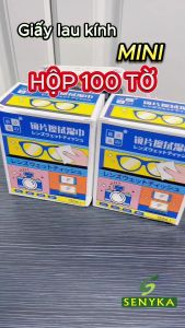 Giấy lau kính mini hộp 100 miếng lau sạch bụi bẩn dấu vân tay  hạn chế sương mù khi đeo khẩu trang