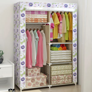 Modern Simple Metal Wardrobe Bedroom Storage Clothes Cabinet Thickened Tube Home Use Space Saving Assembly Design Wardrobe