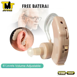 Alat Bantu Dengar Alat Bantu Pendengaran Orang Tua Hearing Aids Kit Behind The Ears -ABD Tuli Omicron Hearing Aid Bentuk Earbuds Gratis Baterai