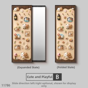 RUIBAHAO | Retro Magnetic Sliding Invisible Full-length Mirror
