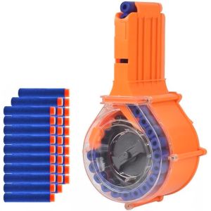 ZIVCONCING 25 Round Drum Magazine for Nerf N-Strike Elite Series with 30 Refill Darts