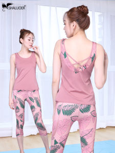 ชุดโยคะแขนกุดสำหรับผู้หญิง ชุดออกกำลังกายวิ่ง แฟชั่น แขนสั้น ชุดฟิตเนส ชุดโยคะ ชุดออกกำลังกาย ชุดวิ่ง ชุดโยคะแขนกุด