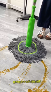 1pcs Hand-free upgraded bamboo fiber self-twist water rotary mop household lazy mop clean