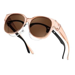 Fit Over Glasses Sunglasses for Women Trendy Square Wrap Around Shades UV Protection 1 Pack