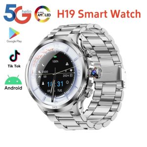2025 Sports H19 Smart Watch 4G Android 10.0 OS GPS WIFI SIM Card 1.95 Large AMOLED Screen Men Heart rate monitoring Smartwatch