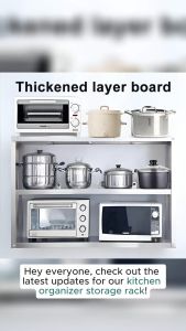 304 Stainless Steel Hanging Microwave Oven Storage Rack: Sturdy & Durable Kitchen Storage Solution