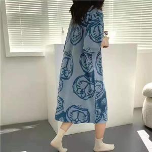 Mid-Length Pajamas Womens Short-Sleeved Cotton Student Cartoon Loose Large Size Pregnant Womens Dress Nightdress for Summer Outerwear
