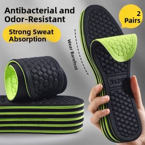 Absorbent Anti-Odor Cushioning Antimicrobial Odor-Removing Slip-Resistant Insoles