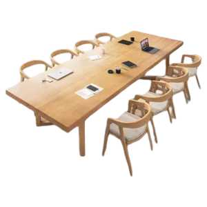 Nordic Style Solid Wood Conference Table Long Desk Modern Library Office Desk Rectangle Shape Combination Office Furniture