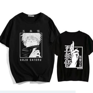 Bandai | 2026 New Japanese Anime Punk Gojo Satoru Printed Loose T-shirt Harajuku Casual Y2k Streetwear Tops