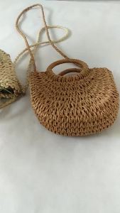 《219》 Fesyen Korea Baru Bakul Sayur-Sayuran Beg Tenunan Tangan Wanita Ceruk Sebelah Bahu Utusan Rotan Cenderamata Beg Jerami