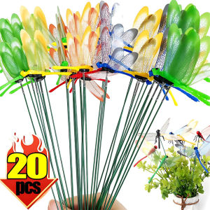 20PCS Simulation Dragonfly Clip Bug Deterrent Realistic Dragonfly Hat Clip Bug Repellent Dragonfly Home Garden Decor Supply