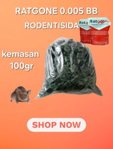 RATGONE RACUNTIKUS Antikoagulan Brodifakum 0005% Racun Tikus 100 Gram