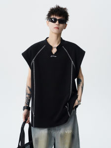 V37 | American Inspired Rivet V-Neck Vest Casual Stylish