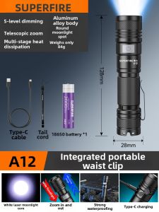 SUPERFIRE | High Power Long Range Rechargeable Long-lasting Large Capacity Flashlight
