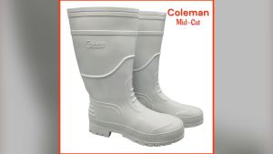 Coleman Mens Mid-Cut Non-Slip Waterproof White Rubber Rain Boots