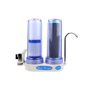 TROUWIDS เครื่องกรองน้ำ 2 ขั้นตอน เครื่องกรองน้ำข้น 10 นิ้ว ระบบกรองน้ำคุณภาพสูงสำหรับบ้าน เครื่องกรองน้ำอัลคาไลน์ ก๊อกน้ำกรองครบชุด