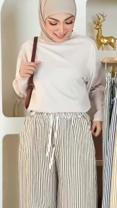 KM Ryna Straight Cut Striped Womens Pants [P13562]