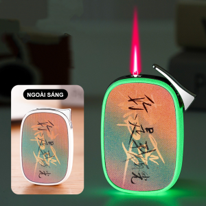 Bật lửa khè 3D hình bầu tròn phản chiếu cực đẹp - xài gas