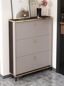 Italian Accessible Luxury Ultra-Thin Tilting Shoe Cabinet For Home Entrance Doorway Storage Cabinet Economical Large Capacity Small Shoe Rack Shoe Cabinet