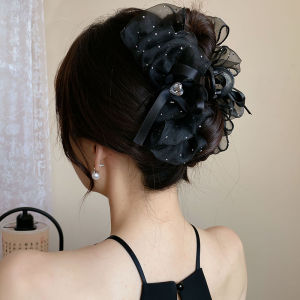 Large Size Butterfly Knot Hair Clip Womens New Chinese Style Shark Tail Clip Fashionable Hair Accessories Back of Head