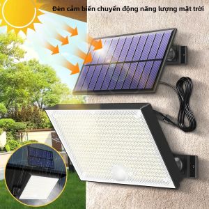 400 Đèn LED Năng Lượng Mặt Trời Cảm Biến Chuyển Động Ngoài Trời IP65 Đèn Pha Chống Nước Cáp 16.4 Chân Đèn An Toàn Thích Hợp Cho Sân Vườn