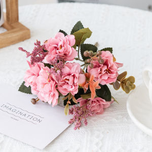 Artificial Flowers Scrapbooking Silk Cherry Vase Home Room Dining Table Outdoor Decora Festival Wedding Brial Bouquet Diy Gifts