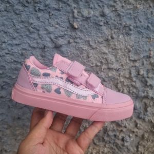 Sepatu Sneakers Anak Perempuan Warna Pink Love Oldskol Full Pink Usia 0-9 Tahun
