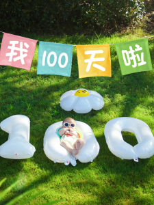 100 Days Old One Year Old Birthday Arrangement Decoration Female and Male Baby I Am One Year Old Banner Outdoor Photo Props Digital Balloon
